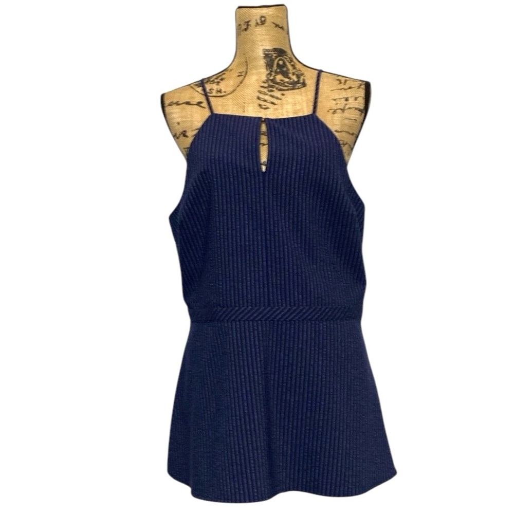 Banana Republic Navy Pinstripe Sleeveless Top Tunic 14